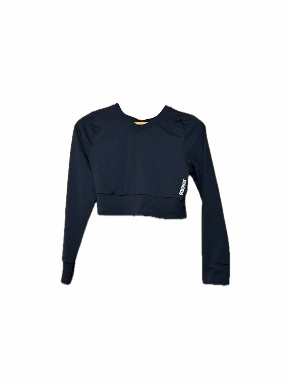 Gymshark Cropped Black Long Sleeve Top with lace-up back